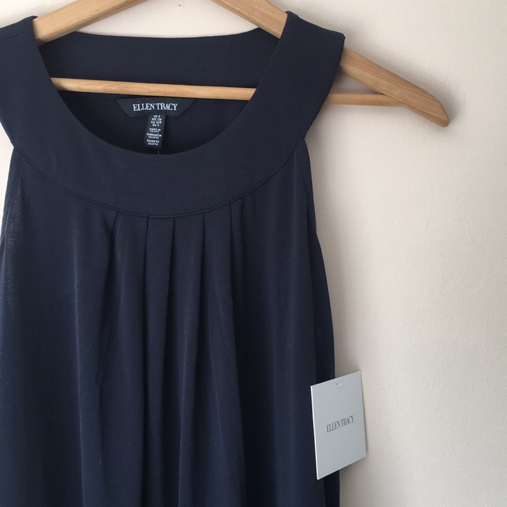 🆕 ELLEN TRACY Navy Blue Ink Blouse